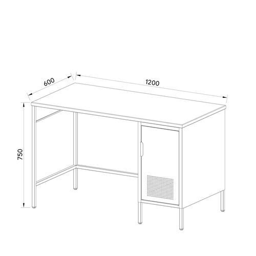 Bureau 1 Porte En Métal L120cm
