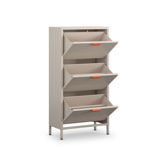 Meuble à Chaussures 3 Portes En Métal H120cm