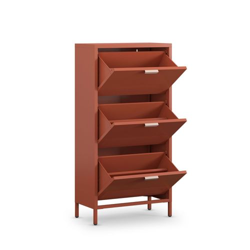 Meuble à Chaussures 3 Portes En Métal H120cm