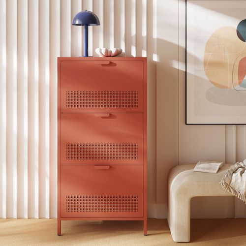 Meuble à Chaussures 3 Portes En Métal H120cm