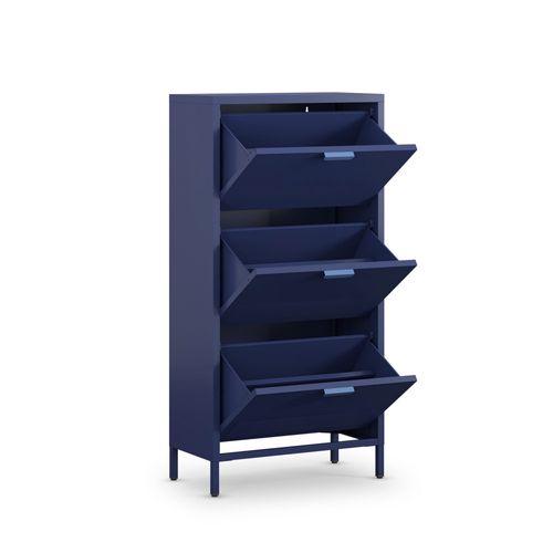 Meuble à Chaussures 3 Portes En Métal H120cm