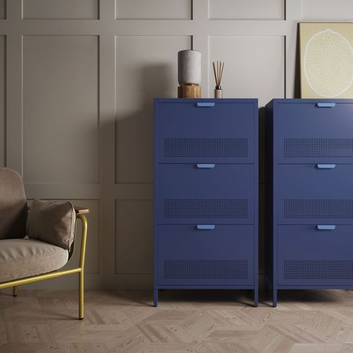 Meuble à Chaussures 3 Portes En Métal H120cm