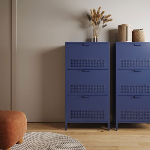 Meuble à Chaussures 3 Portes En Métal H120cm