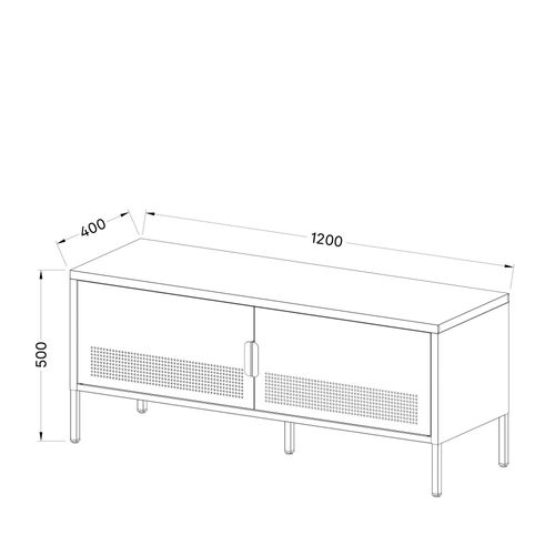 Meuble TV 2 Portes En Métal L120cm