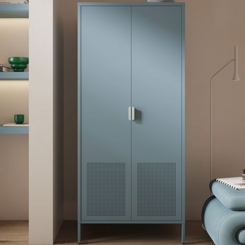 Armoire 2 Portes En Métal H180cm - Bleu