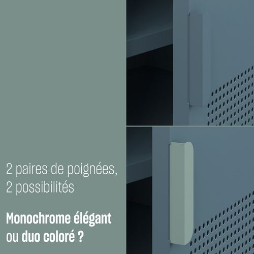 Armoire 2 Portes En Métal H180cm - Bleu