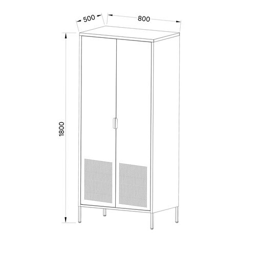 Armoire 2 Portes En Métal H180cm