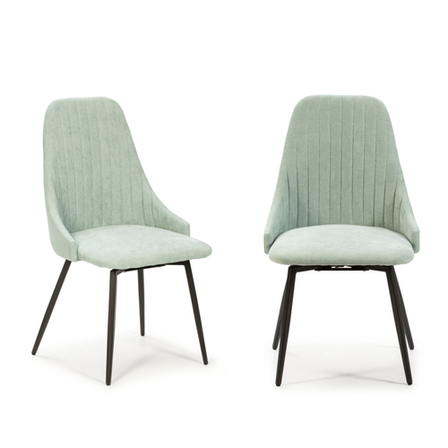 Lot De 2 Chaises Pivotantes En Tissu Avec Pieds En Métal Noir L50 Cm