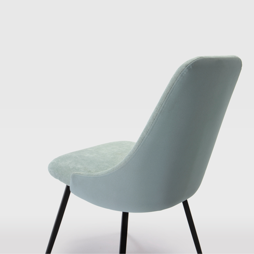 Lot De 2 Chaises Pivotantes En Tissu Avec Pieds En Métal Noir L50 Cm