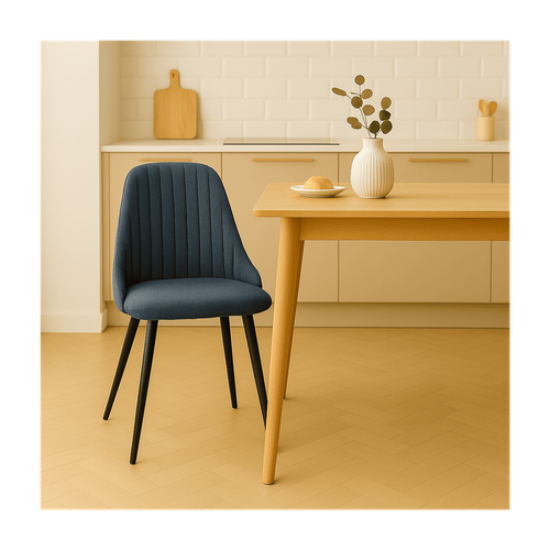 Lot De 2 Chaises Pivotantes En Tissu Avec Pieds En Métal Noir L50 Cm