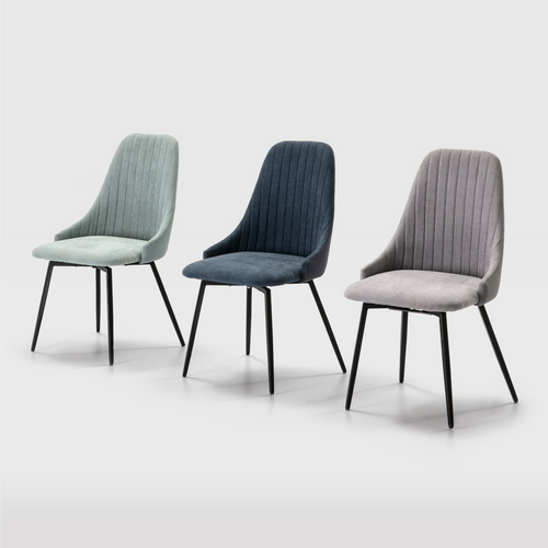 Lot De 2 Chaises Pivotantes En Tissu Avec Pieds En Métal Noir L50 Cm