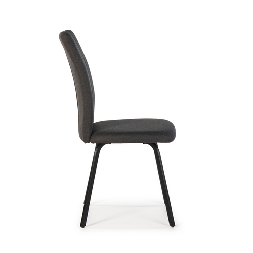 Lot De 4 Chaises En Tissu Avec Pieds En Métal Noir L47,5 Cm