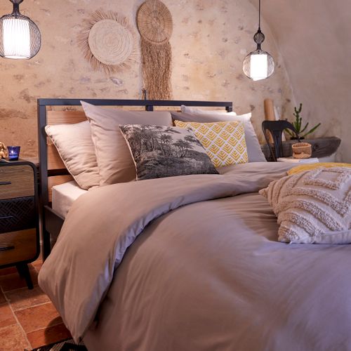 Lit 140x190 cm ARTHUR anthracite et pin massif