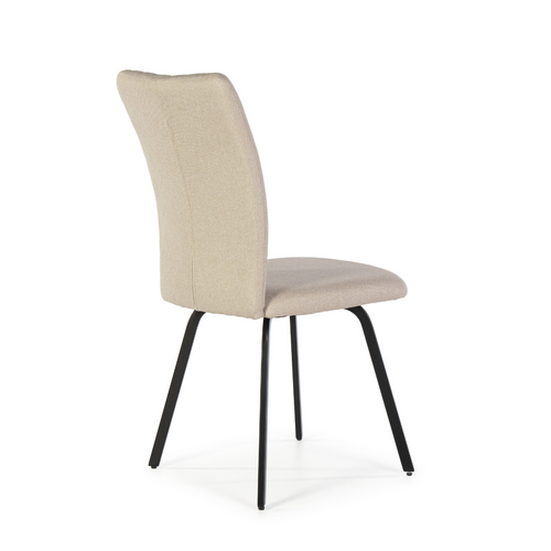 Lot De 4 Chaises En Tissu Avec Pieds En Métal Noir L47,5 Cm