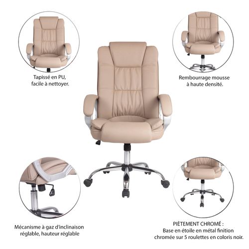 Fauteuil De Bureau Karen Taupe