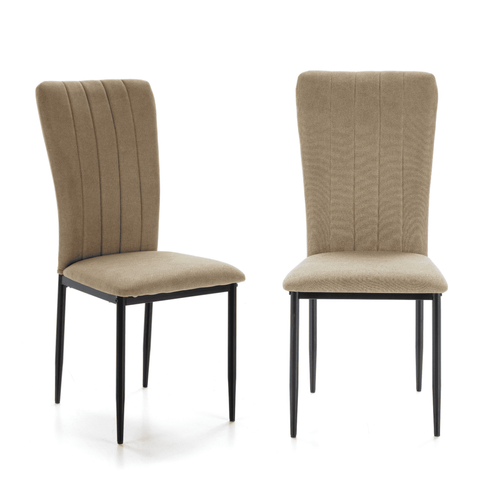 Lot De 4 Chaises En Tissu Avec Pieds En Métal L43 Cm