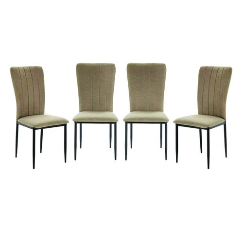 Lot De 4 Chaises En Tissu Avec Pieds En Métal L43 Cm