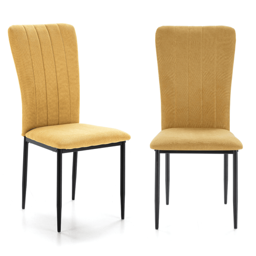 Lot De 4 Chaises En Tissu Avec Pieds En Métal L43 Cm