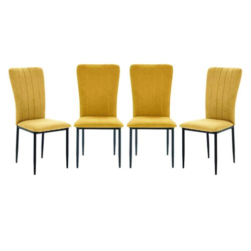 Lot De 4 Chaises En Tissu Avec Pieds En Métal L43 Cm