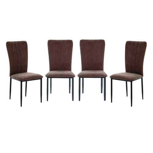 Lot De 4 Chaises En Tissu Avec Pieds En Métal L43 Cm