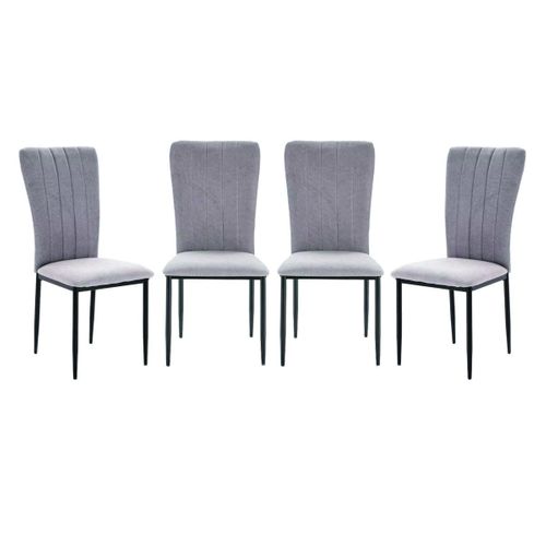 Lot De 4 Chaises En Tissu Avec Pieds En Métal L43 Cm