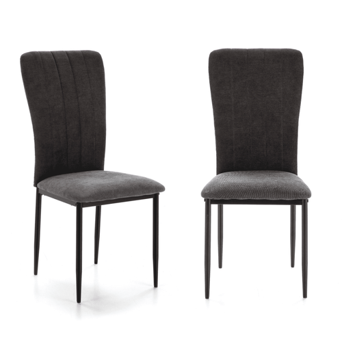 Lot De 4 Chaises En Tissu Avec Pieds En Métal L43 Cm