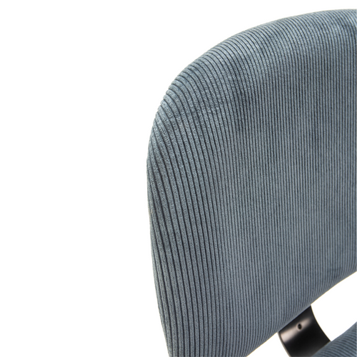 Lot De 2 Tabourets En Velours Côtelé Avec Pieds En Métal Noir H65 Cm