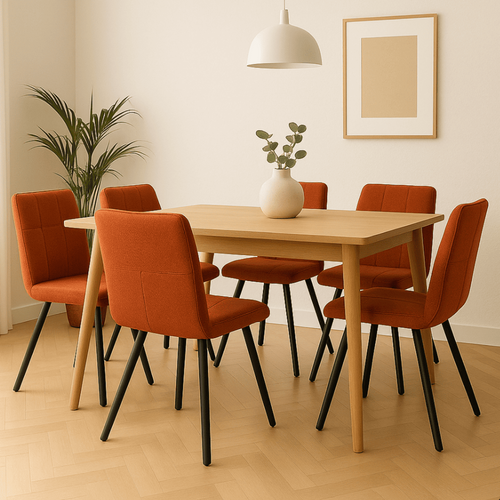 Lot De 4 Chaises En Tissu Et Pieds En Métal L47 Cm