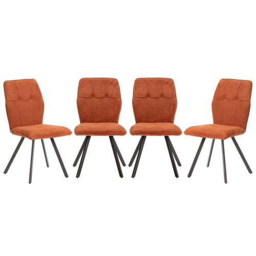 Lot De 4 Chaises En Tissu Et Pieds En Métal L47 Cm