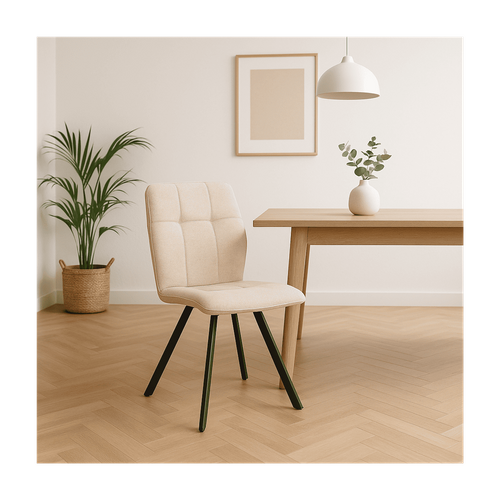 Lot De 4 Chaises En Tissu Et Pieds En Métal L47 Cm