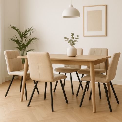 Lot De 4 Chaises En Tissu Et Pieds En Métal L47 Cm