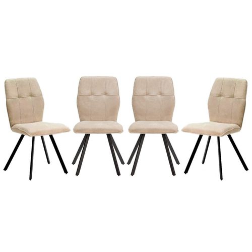 Lot De 4 Chaises En Tissu Et Pieds En Métal L47 Cm