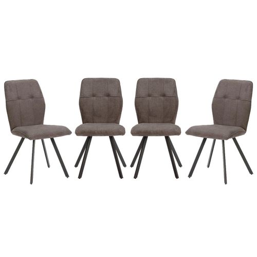 Lot De 4 Chaises En Tissu Et Pieds En Métal L47 Cm