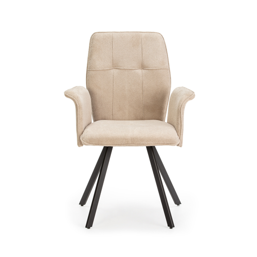 Lot De 2 Fauteuils En Tissu Avec Pieds En Métal Noir L62 Cm