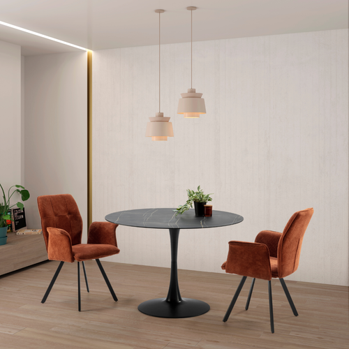 Lot De 2 Fauteuils En Tissu Avec Pieds En Métal Noir L62 Cm