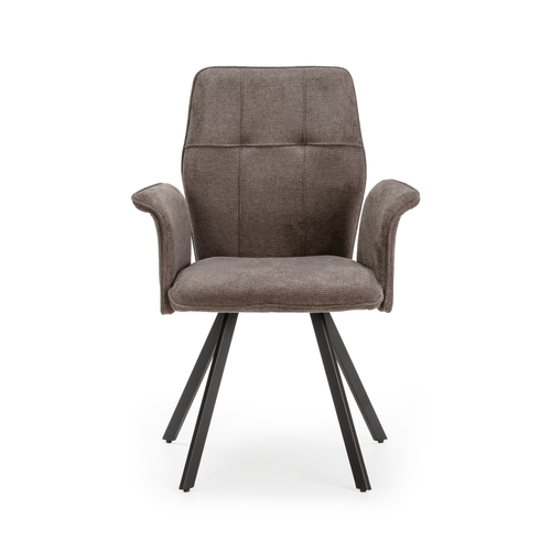 Lot De 2 Fauteuils En Tissu Avec Pieds En Métal Noir L62 Cm