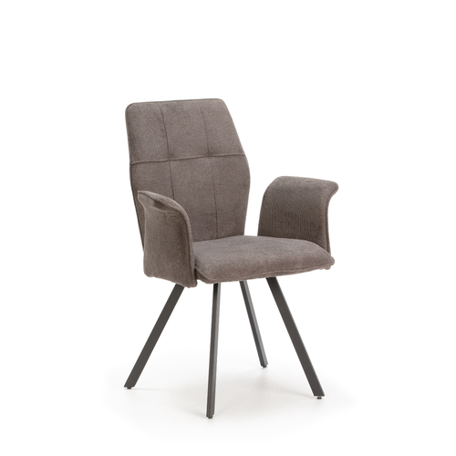 Lot De 2 Fauteuils En Tissu Avec Pieds En Métal Noir L62 Cm