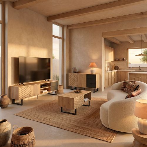 Table basse VANIA imitation chêne