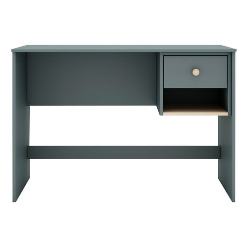 Bureau 1 Tiroir Et 1 Niche Sacha Vert Et Bois Naturel