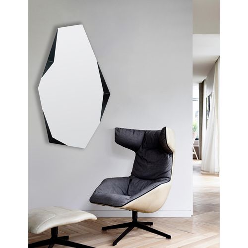 Miroir Mural Asymétrique, 120x67, Avec Des Formes Géométriques Dans Le Cadre