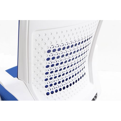 Fauteuil De Bureau à Roulettes En Tissu En Couleur Bleu, Modèle Luca