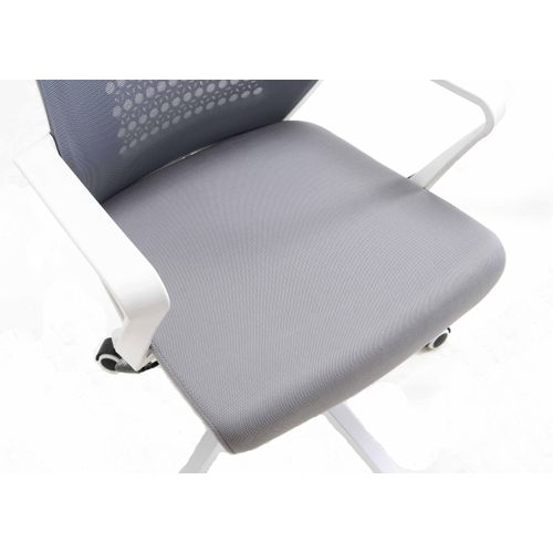 Fauteuil De Bureau à Roulettes En Tissu En Couleur Gris, Modèle Luca