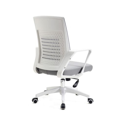 Fauteuil De Bureau à Roulettes En Tissu En Couleur Gris, Modèle Luca