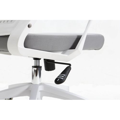 Fauteuil De Bureau à Roulettes En Tissu En Couleur Gris, Modèle Luca