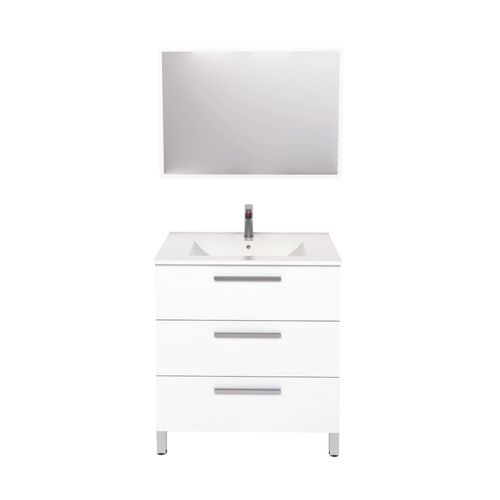 Meuble De Salle De Bain à Poser Pallas - 80cm - Blanc - Mélaminé