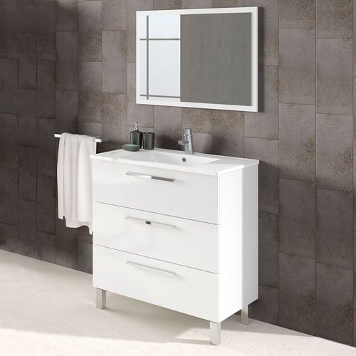 Meuble De Salle De Bain à Poser Pallas - 80cm - Blanc - Mélaminé