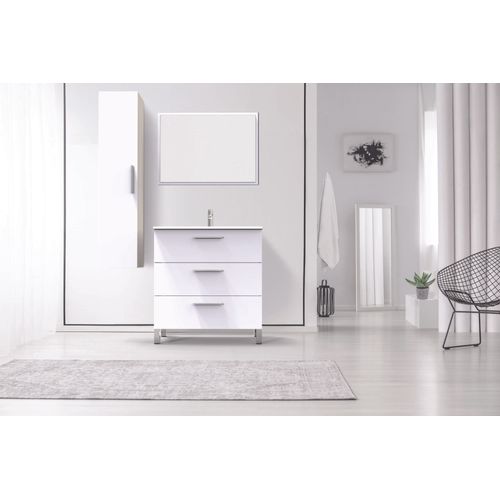 Meuble De Salle De Bain à Poser Pallas - 80cm - Blanc - Mélaminé