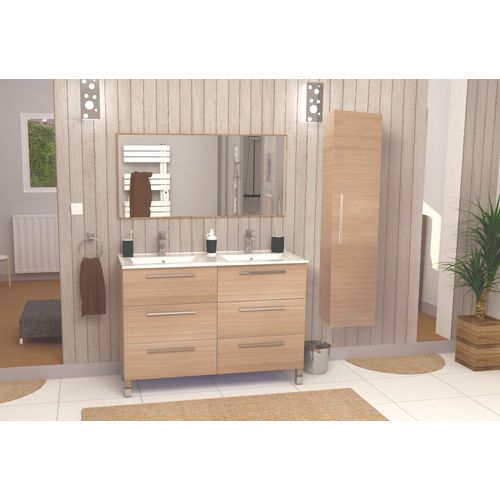 Colonne De Rangement à Suspendre Pallas - 30cm - Chêne Clair - Mélaminé