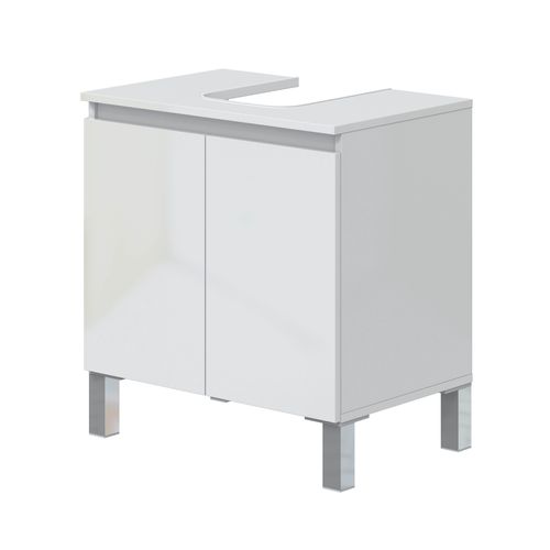 Meuble sous lavabo BEATRICE 2 portes blanc brillant
