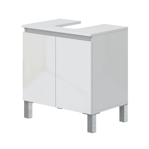 Meuble sous lavabo BEATRICE 2 portes blanc brillant